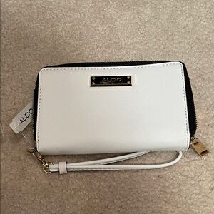 Aldo Elegant White and Black Wristlet